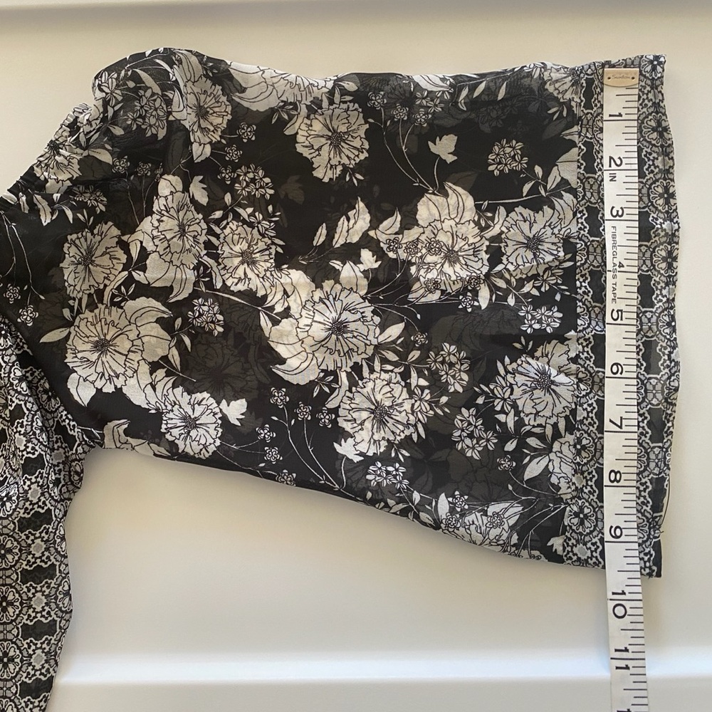 NY Collection Sheer Cut Out Shoulder Blouse | Size Small - Picture 8 of 9